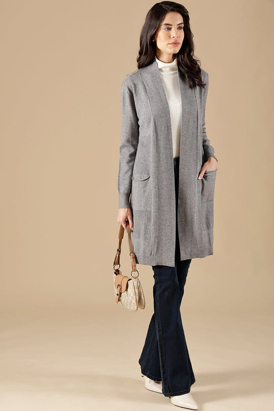 Grey Regular Fit Acrylic Cape