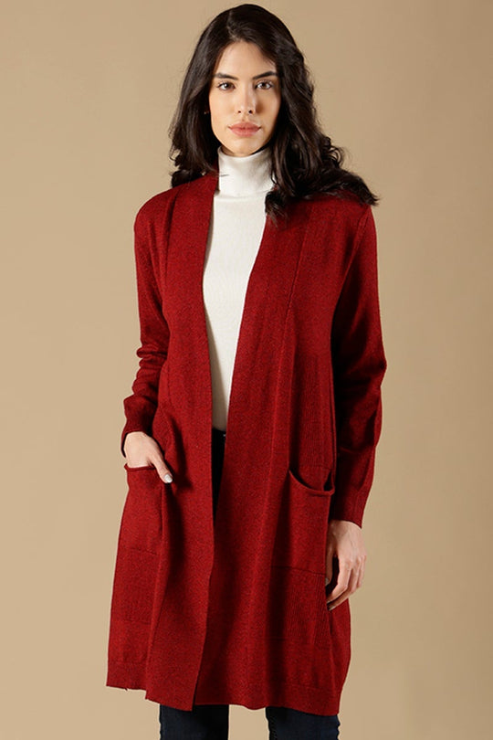 Wine Regular Fit Acrylic Cape