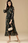 Olive Regular Fit Georgette Dress
