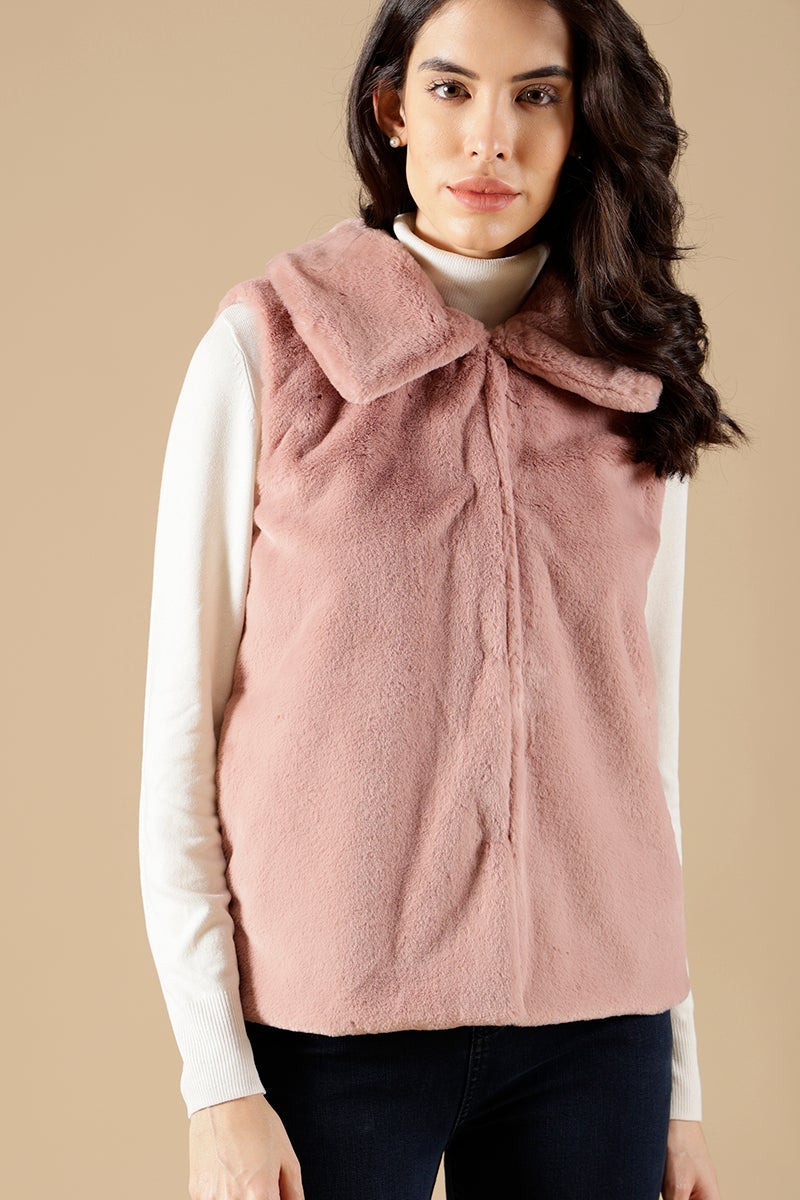 Blush Pink Regular Fit Poleyster Jackets