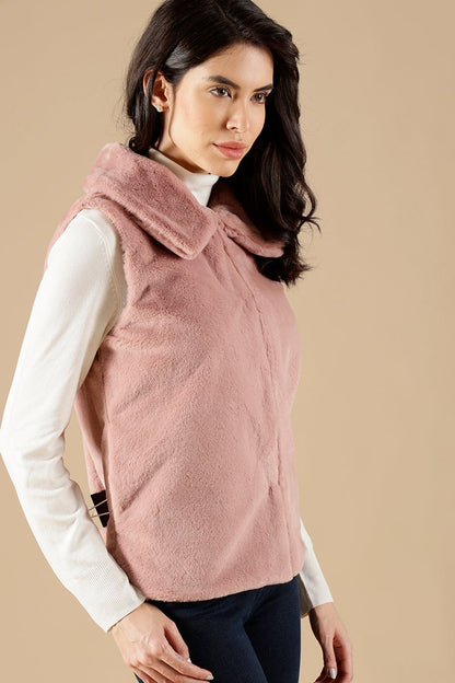 Blush Pink Regular Fit Poleyster Jackets