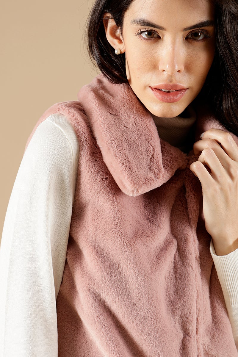 Blush Pink Regular Fit Poleyster Jackets