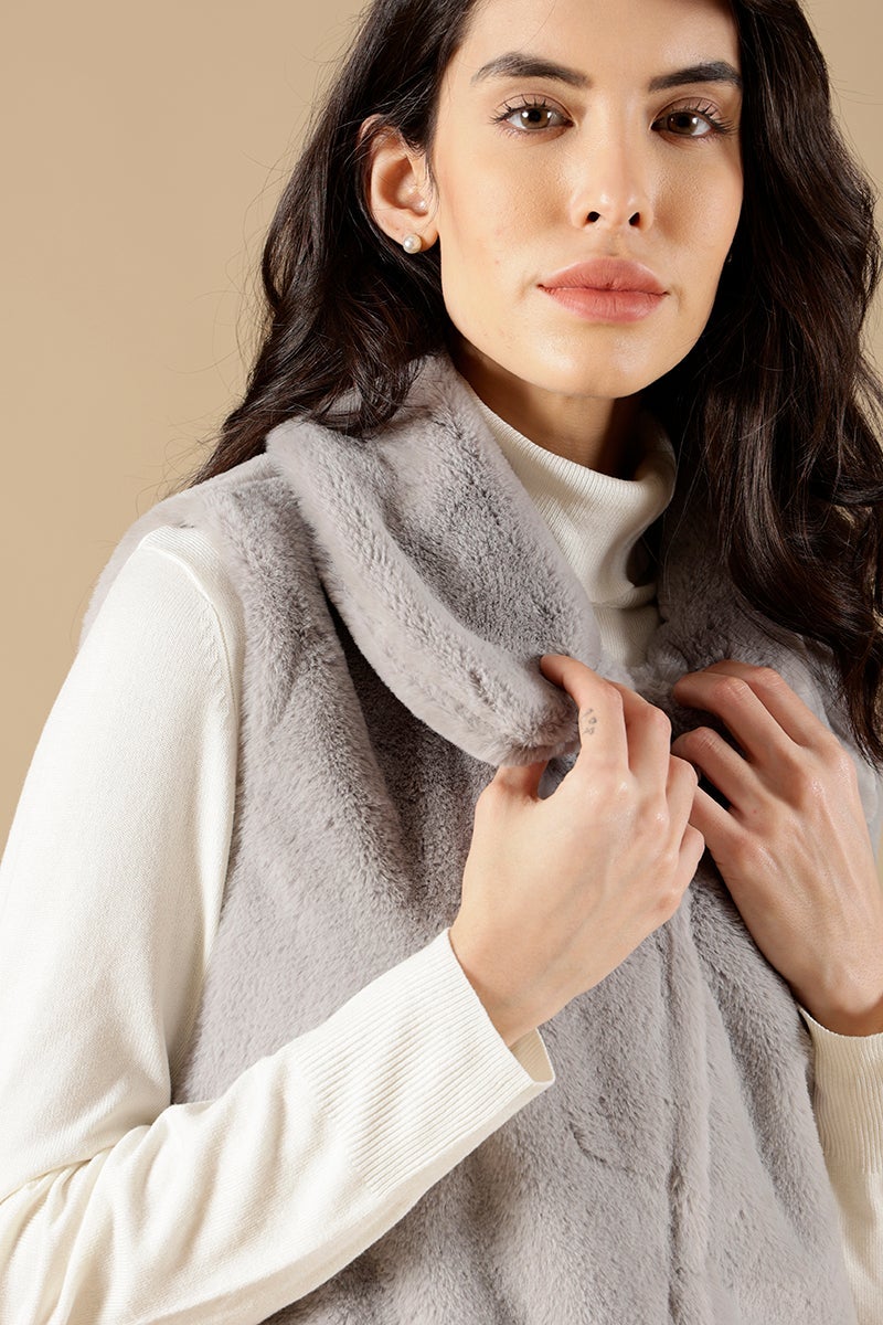 Grey Regular Fit Poleyster Jackets