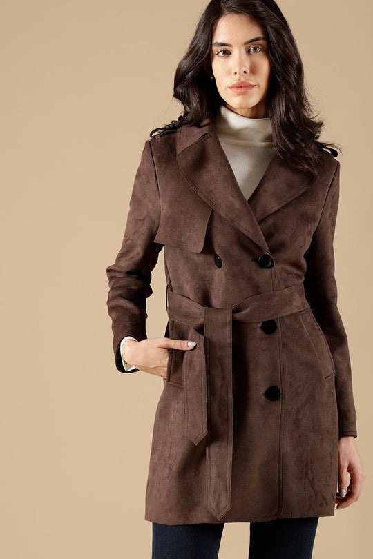 Dark Grey Regular Fit Suede Jackets