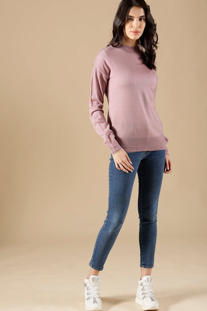 Lilac Regular Fit Acrylic Sweaters