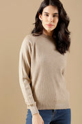 Beige Regular Fit Acrylic Sweaters