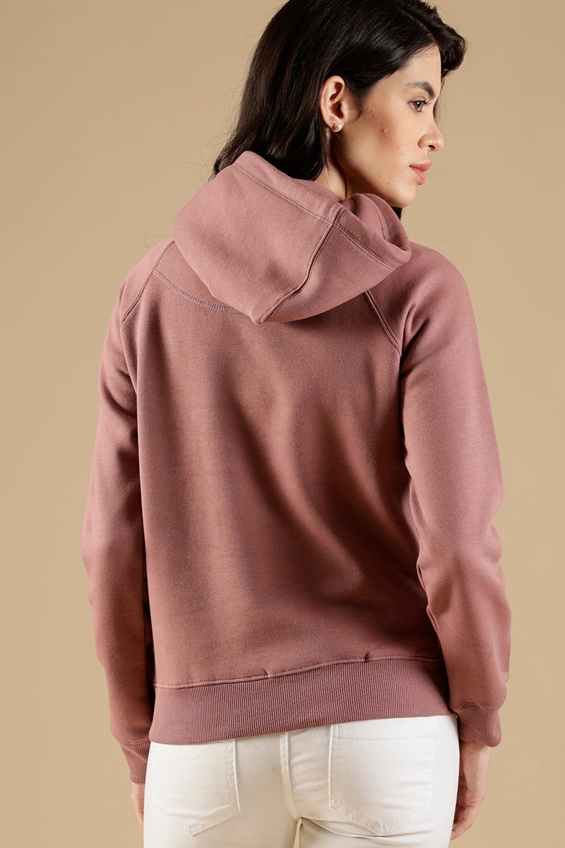 Dusky Pink Regular Fit Cotton/Poly Sweat Shirt