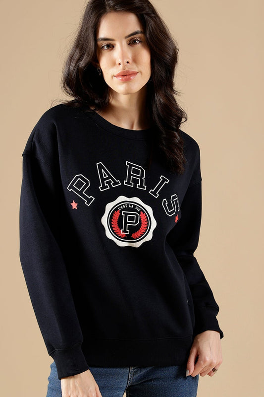 French Navy Regular Fit Cotton/Poly Sweat Shirt