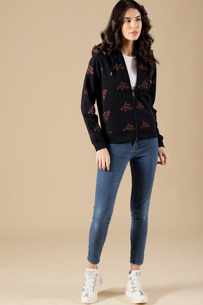 French Navy Regular Fit Cotton/Poly Sweat Shirt
