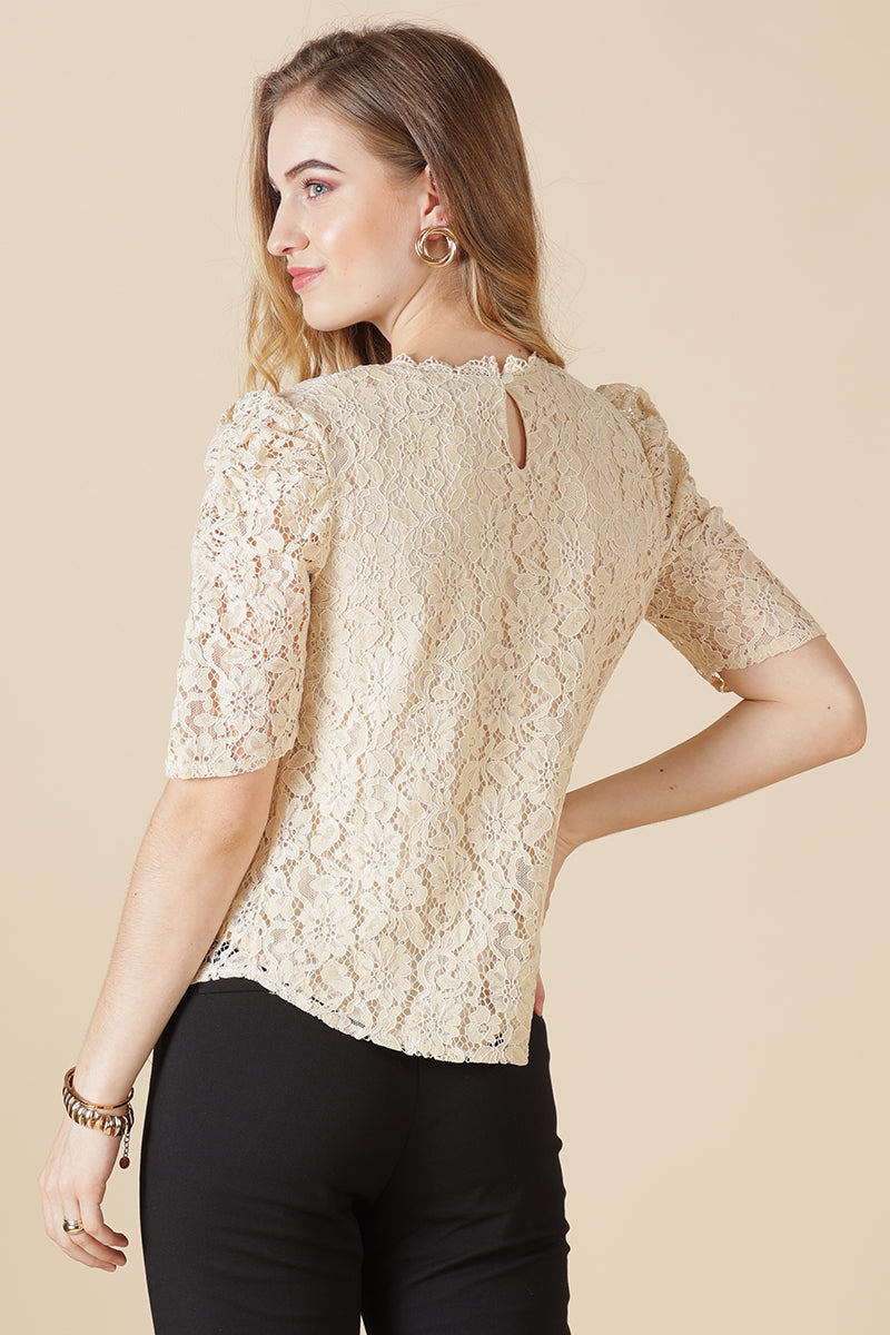 Gipsy Cream Net Fabric Blouse