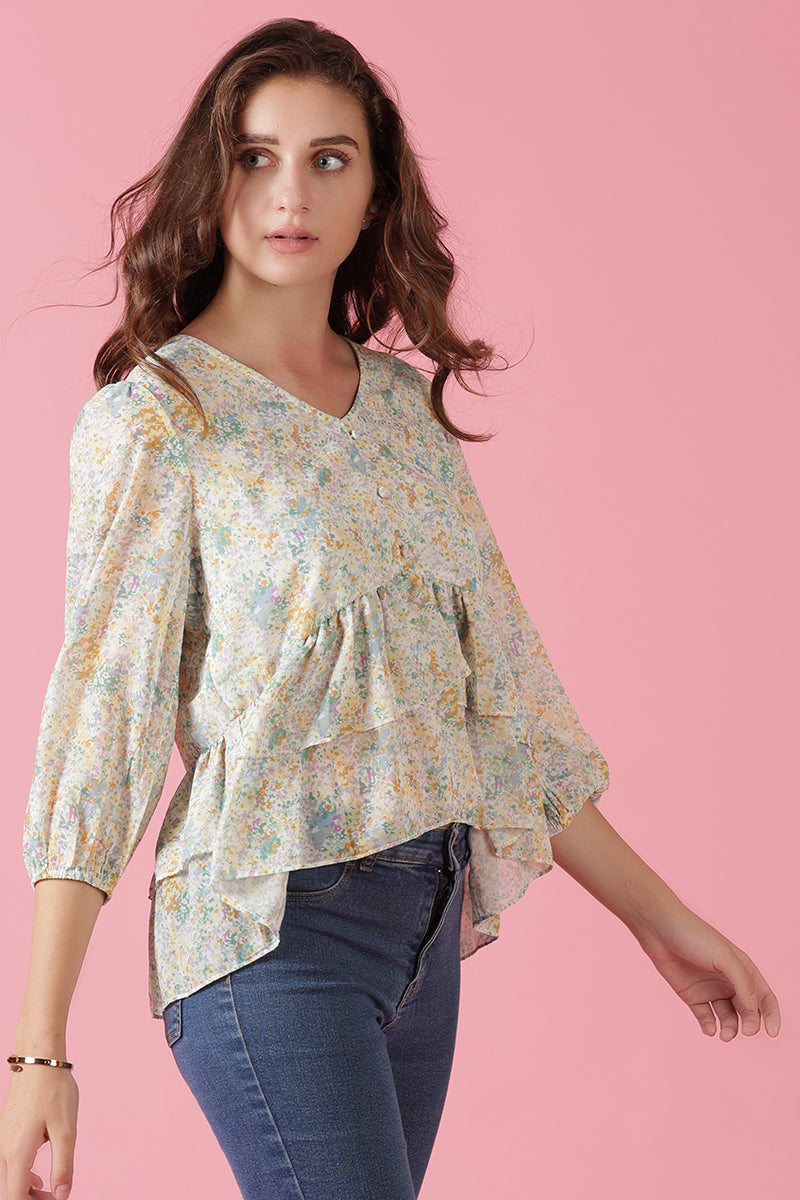 Gipsy Yellow Georgette Blouse
