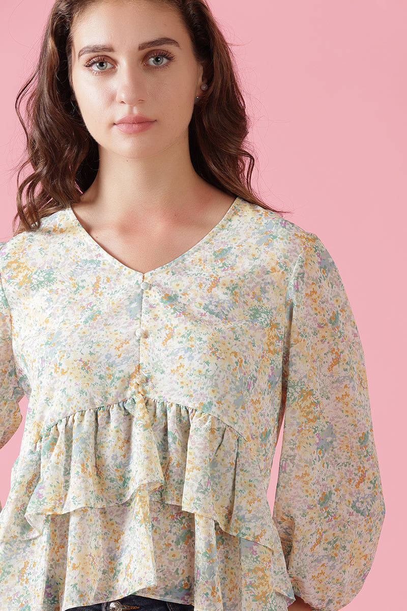 Gipsy Yellow Georgette Blouse