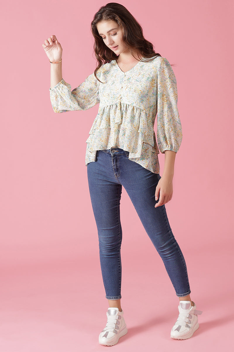 Gipsy Yellow Georgette Blouse