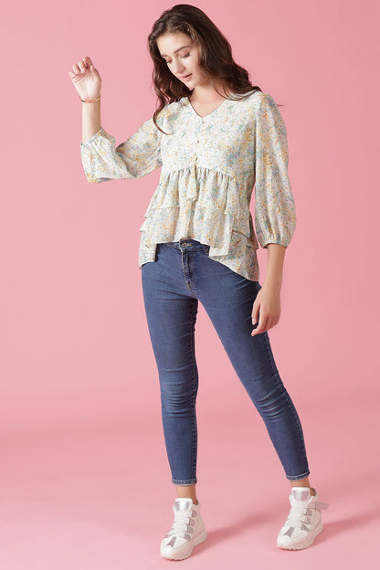 Gipsy Yellow Georgette Blouse