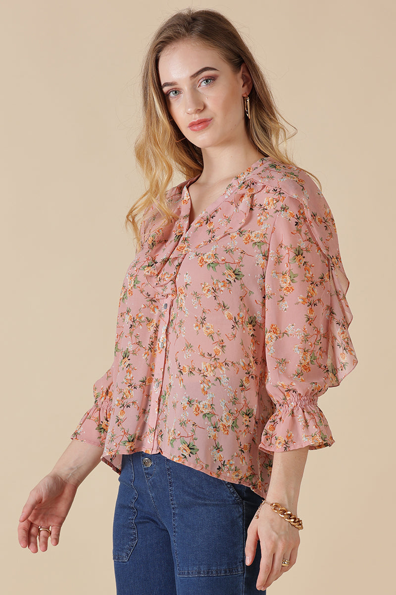 Gipsy Peach Georgette Blouse