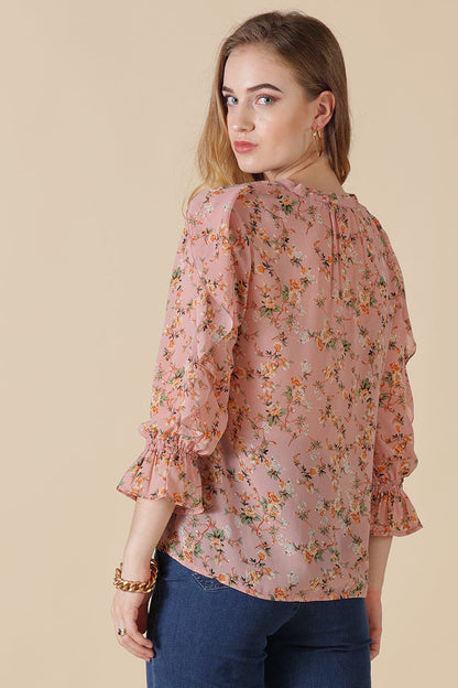 Gipsy Peach Georgette Blouse