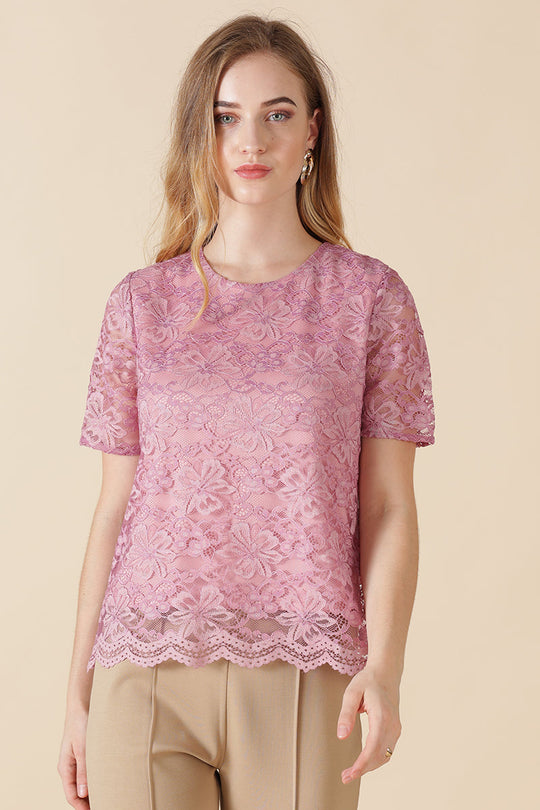 Gipsy Onion Pink Net Fabric Blouse