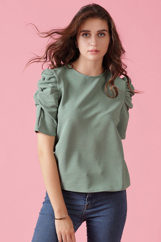 Gipsy Jade Green Knit Blouse