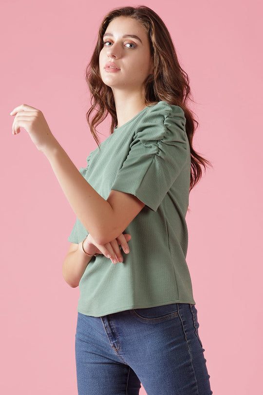 Gipsy Jade Green Knit Blouse