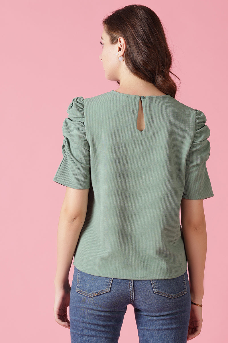Gipsy Jade Green Knit Blouse