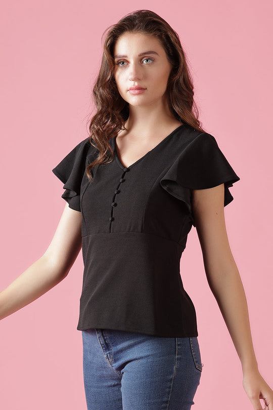 Gipsy Black Knit Blouse