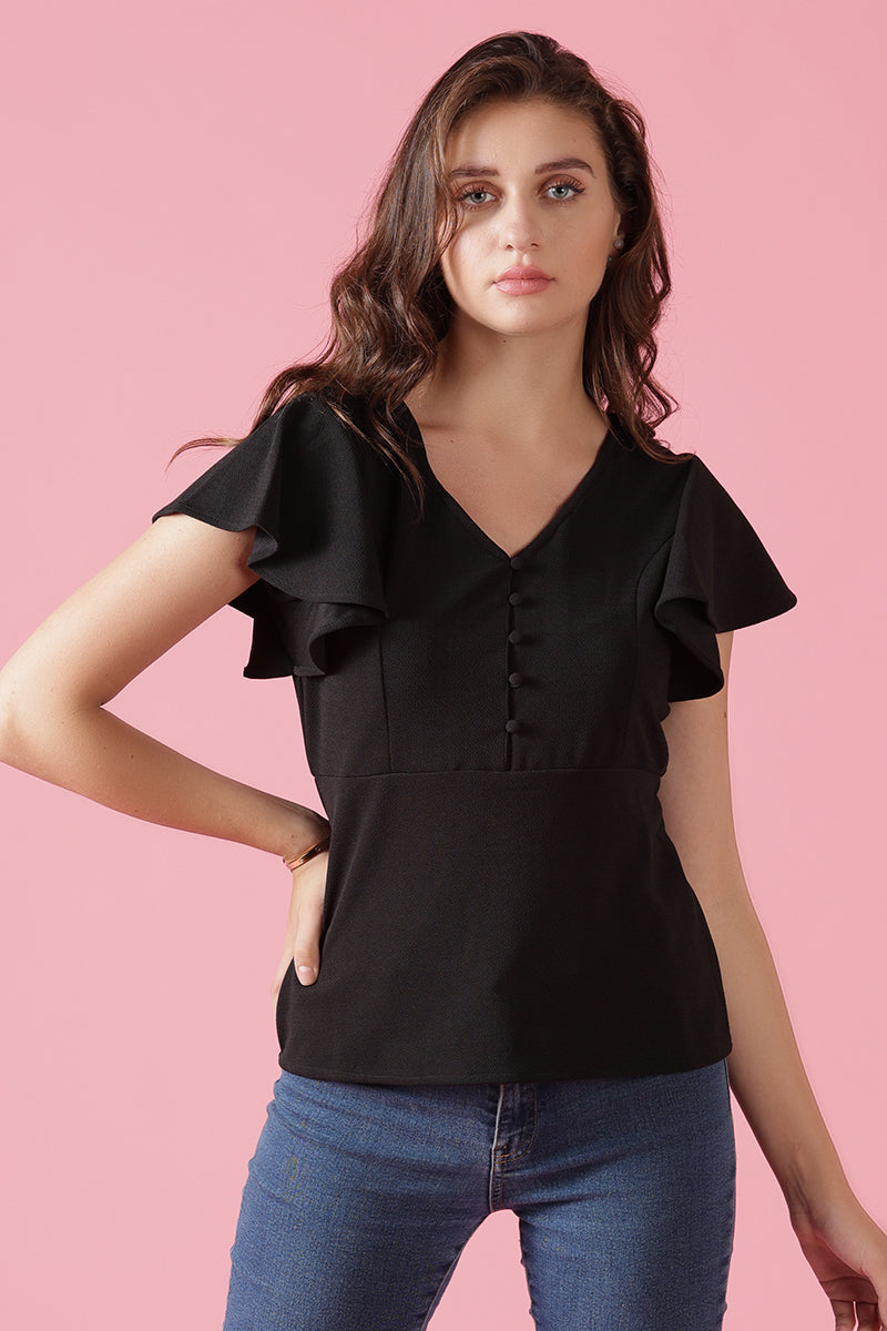 Gipsy Black Knit Blouse