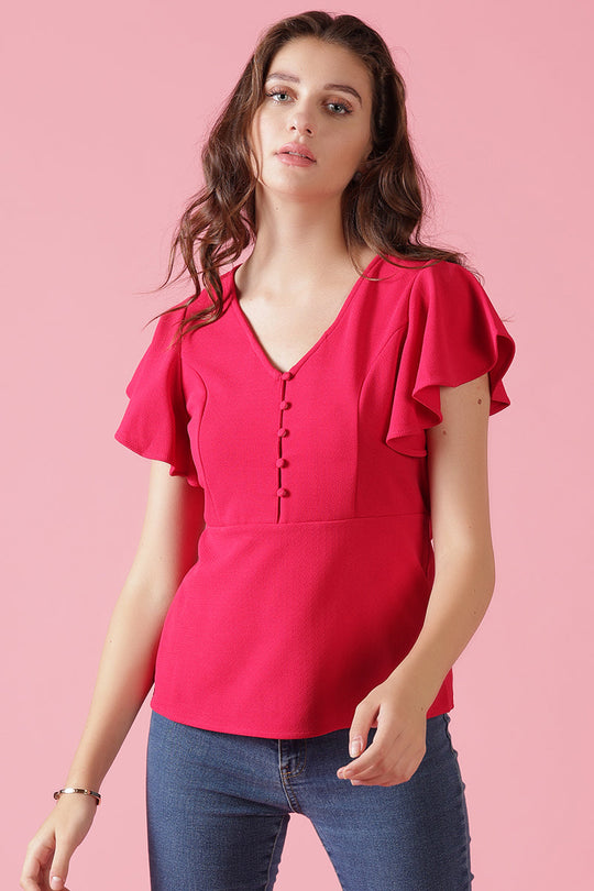 Gipsy Fuchsia Knit Blouse