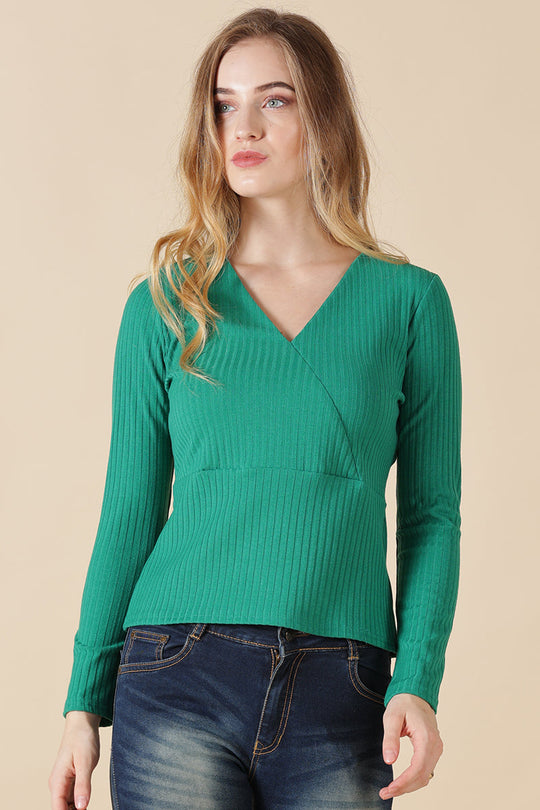 Gipsy Green Poly Knit Blouse