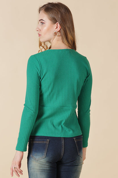 Gipsy Green Poly Knit Blouse