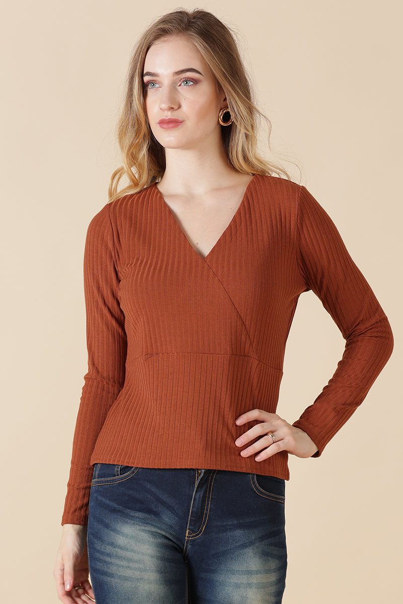 Gipsy Tan Poly Knit Blouse