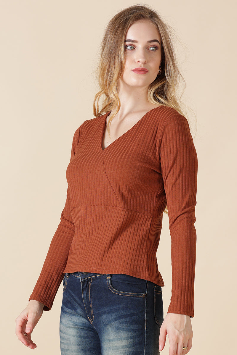 Gipsy Tan Poly Knit Blouse