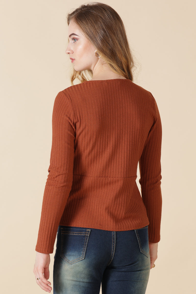 Gipsy Tan Poly Knit Blouse