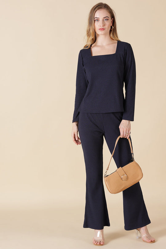 Gipsy Navy Poly Knit Blouse