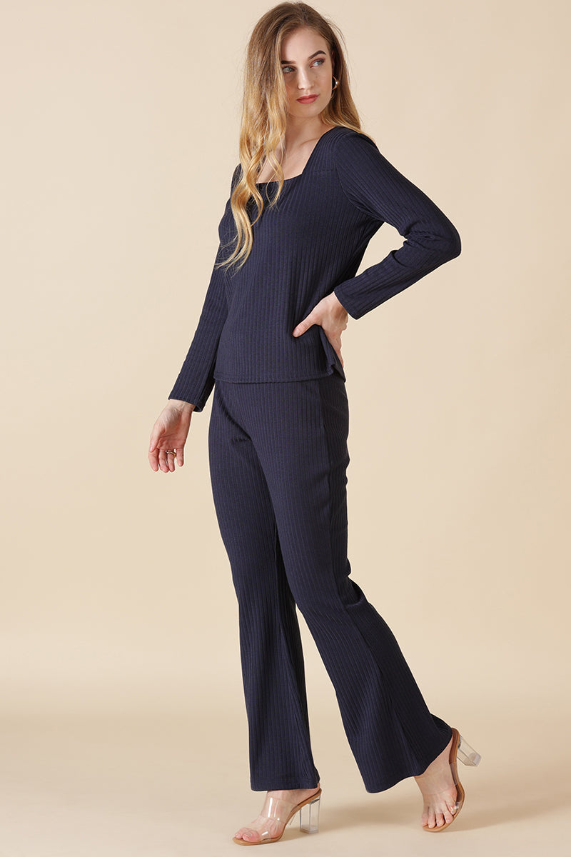 Gipsy Navy Poly Knit Blouse