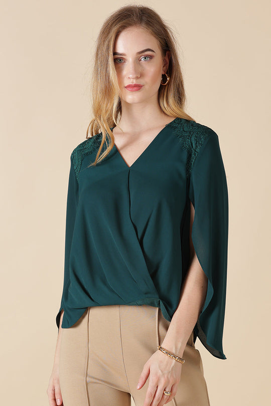 Gipsy Bottle Green polyester Blouse
