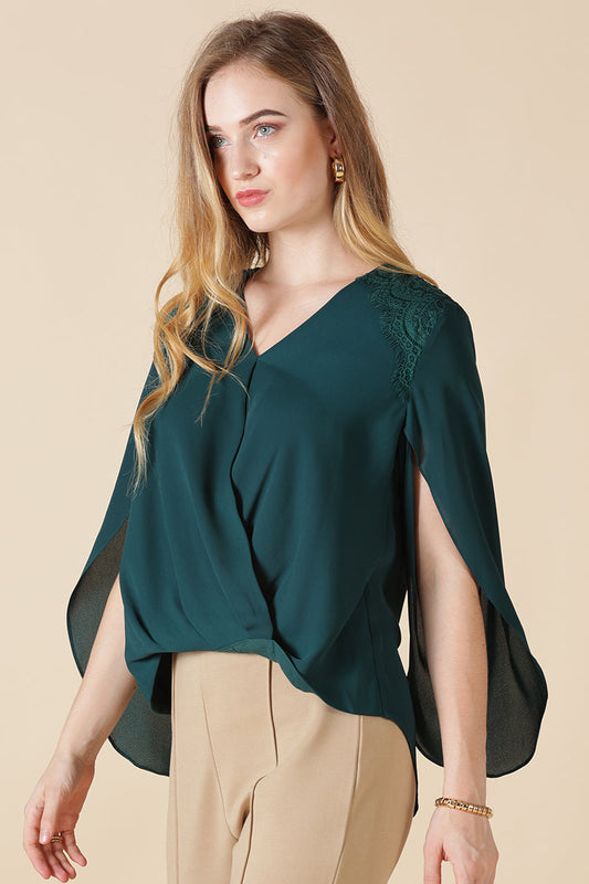 Gipsy Bottle Green polyester Blouse