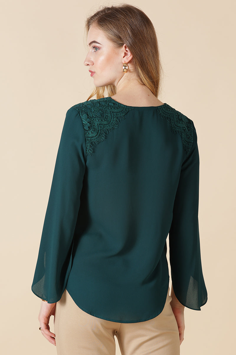 Gipsy Bottle Green polyester Blouse