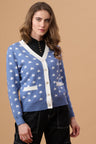 Gipsy Blue Acrylic Short Cardigan