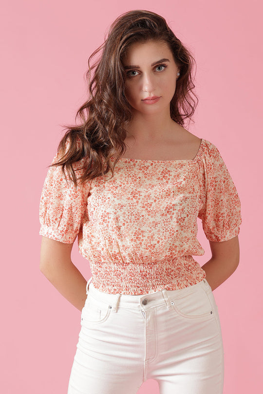 Gipsy Orange Georgette Crop