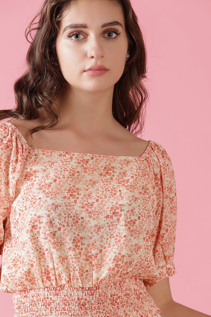 Gipsy Orange Georgette Crop
