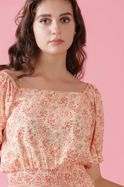 Gipsy Orange Georgette Crop