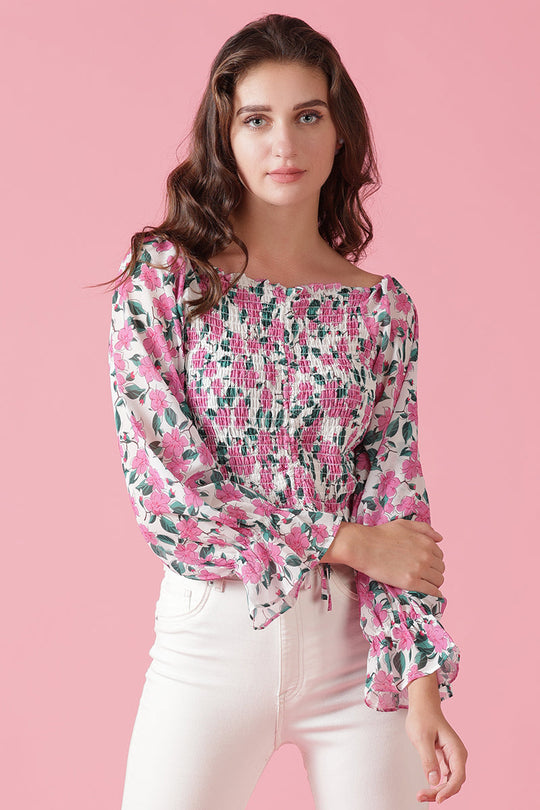 Gipsy White Georgette Crop