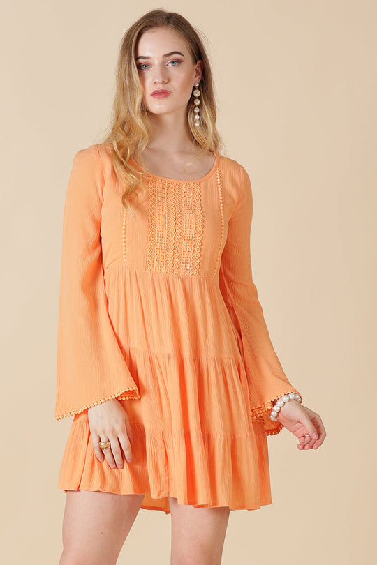 Gipsy Orange Poly Crepe Dress
