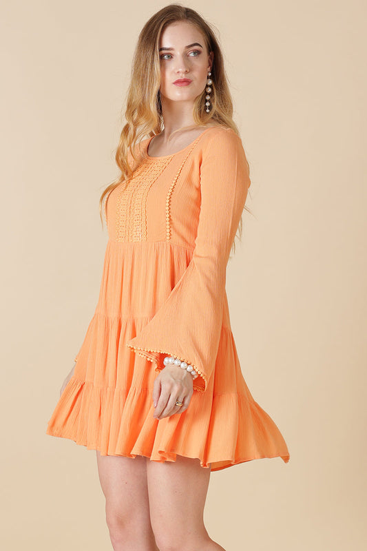 Gipsy Orange Poly Crepe Dress