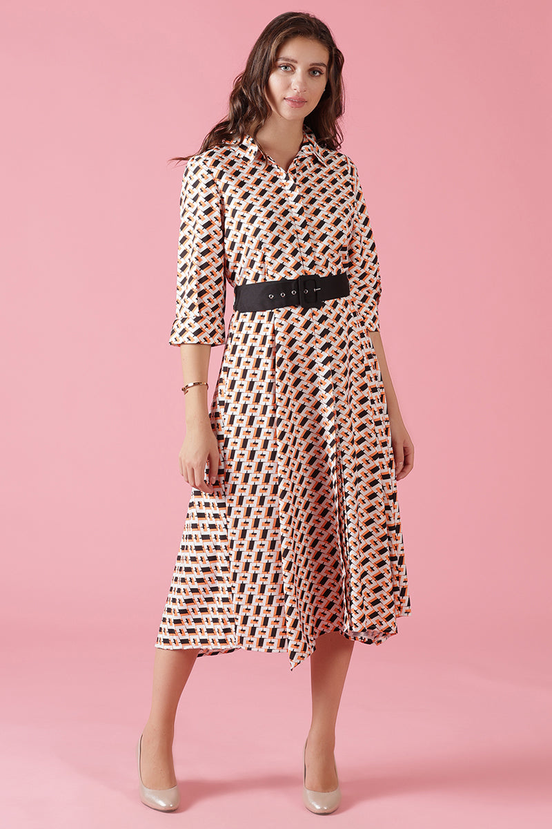Gipsy Khaki Poly Crepe Dress