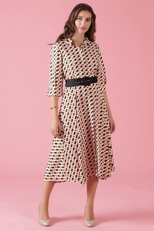 Gipsy Khaki Poly Crepe Dress