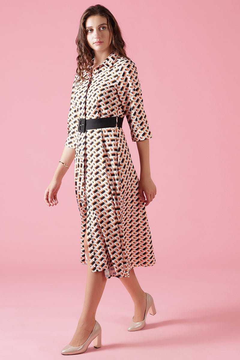 Gipsy Khaki Poly Crepe Dress