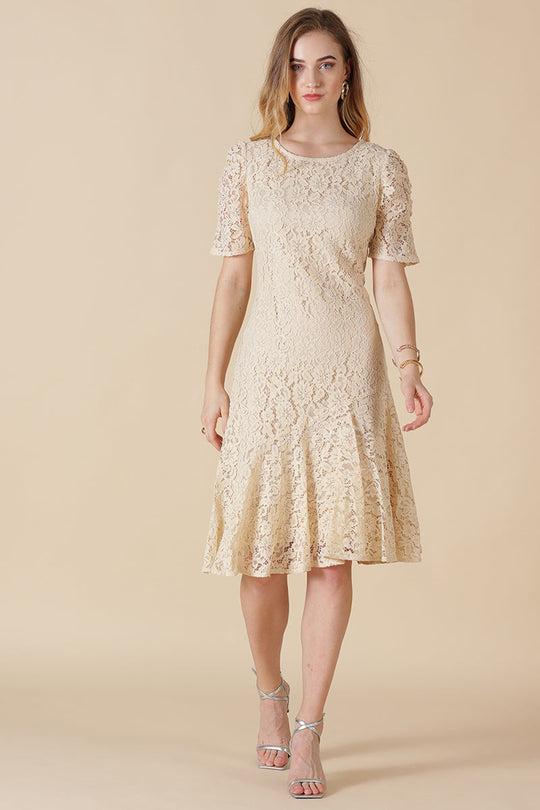 Gipsy Cream Net Fabric Dress
