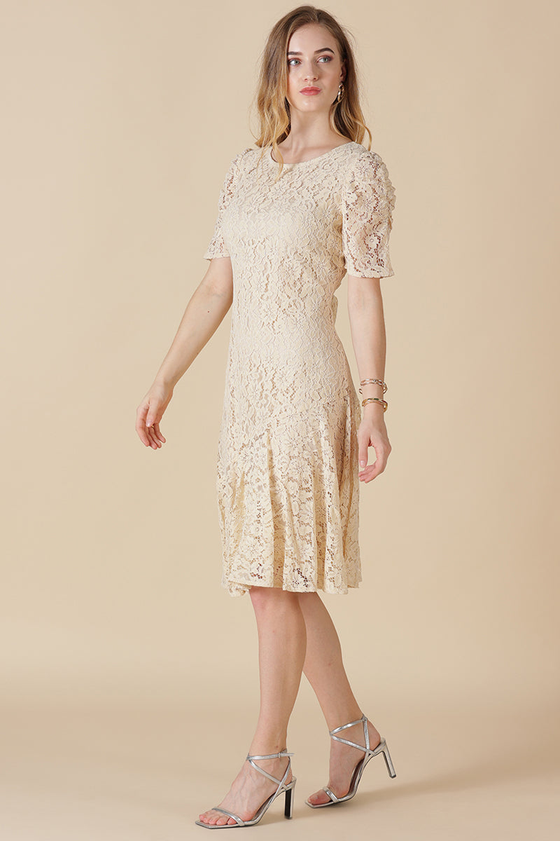 Gipsy Cream Net Fabric Dress