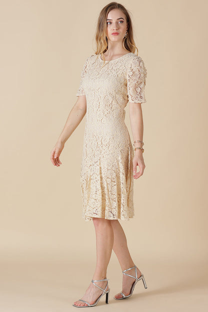 Gipsy Cream Net Fabric Dress